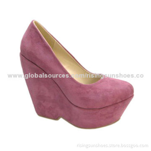 High-heeled dress shoes with high platform, trendy design with microsuede upper, OEM orders welcome